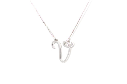 Gargantilla "LETRA V" plata .925 cursiva (24977)