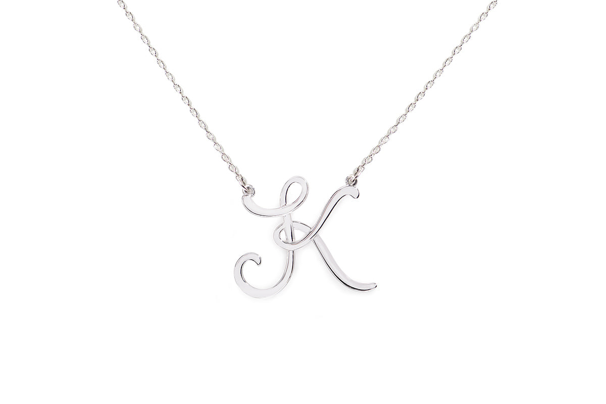Gargantilla "LETRA K" plata .925 cursiva (25052)