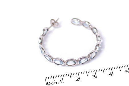 Aretes "MOON ROAD" en plata 925 con cuarzos en azul (29088)