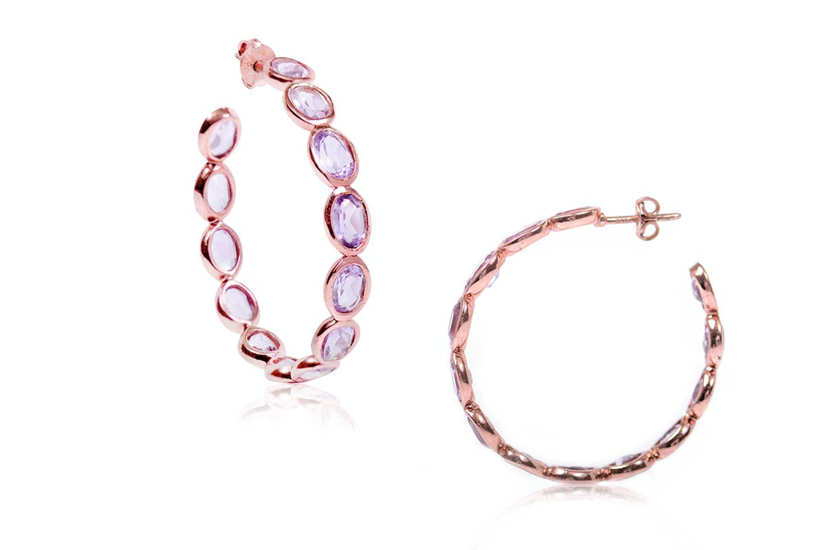 Aretes "MOON CICLE" plata .925 rosa (29090)