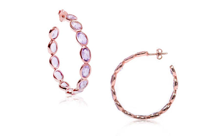 Aretes "MOON CICLE" plata .925 rosa (29090)