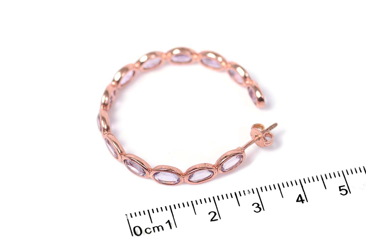 Aretes "MOON CICLE" plata .925 rosa (29090)