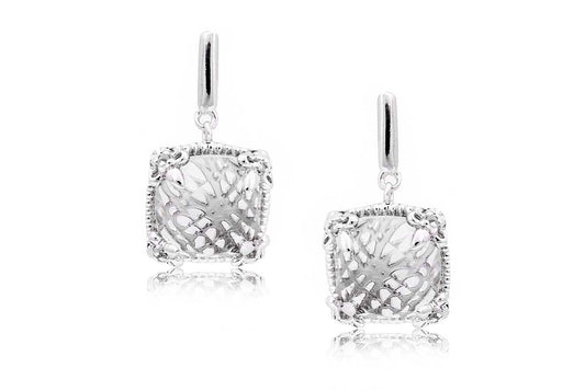 Aretes "SQUARE" plata 925 amatista y zafiro (30275)