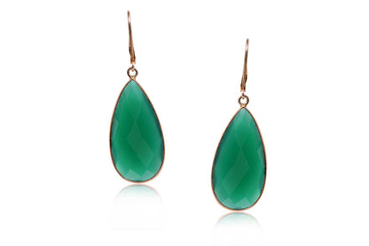 Aretes "JAZZMIN" en plata 925 onix verde (30410)