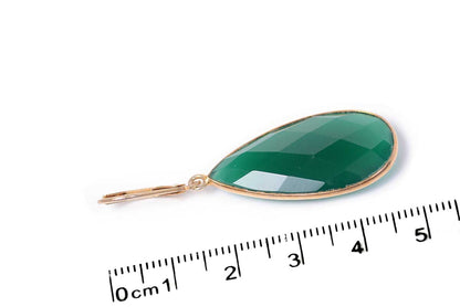 Aretes "JAZZMIN" en plata 925 onix verde (30410)