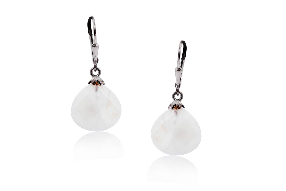 Aretes "GOTA" en plata 925 con piedra luna (31540)
