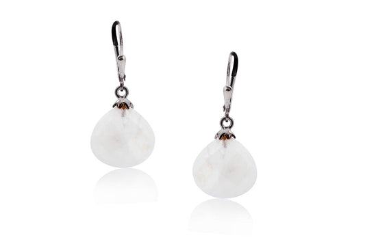 Aretes "GOTA" en plata 925 con piedra luna (31540)