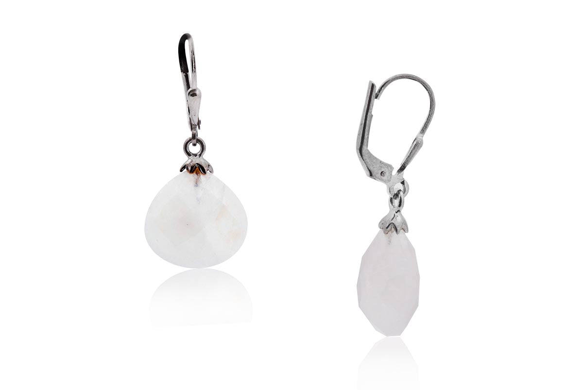 Aretes "GOTA" en plata 925 con piedra luna (31540)