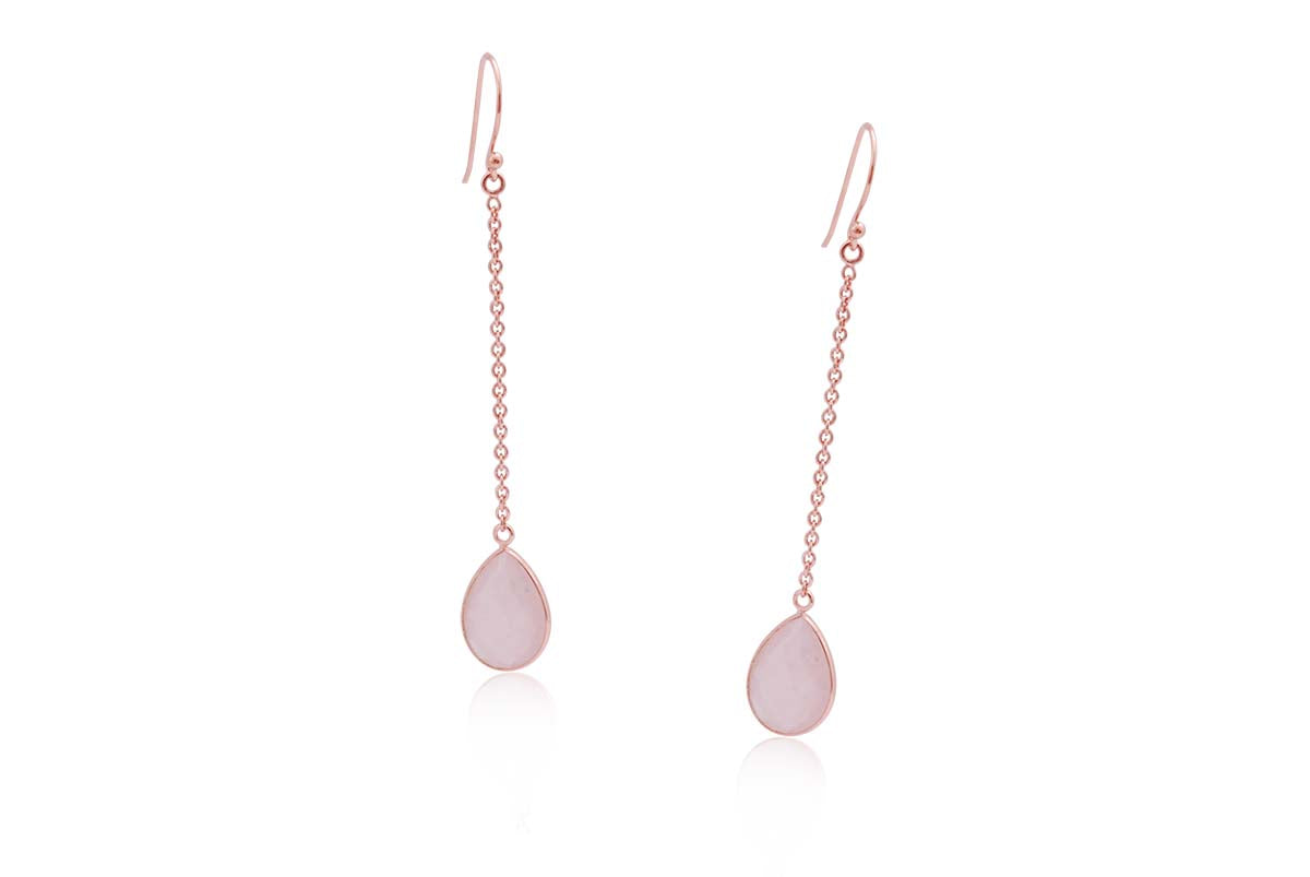Aretes "CRISTAL" cuarzo rosa en plata 925 (31562)