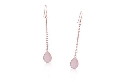 Aretes "CRISTAL" cuarzo rosa en plata 925 (31562)