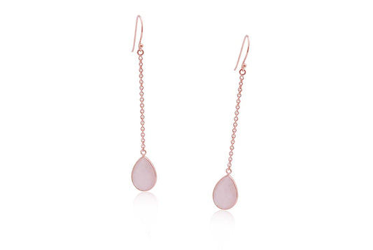 Aretes "CRISTAL" cuarzo rosa en plata 925 (31562)