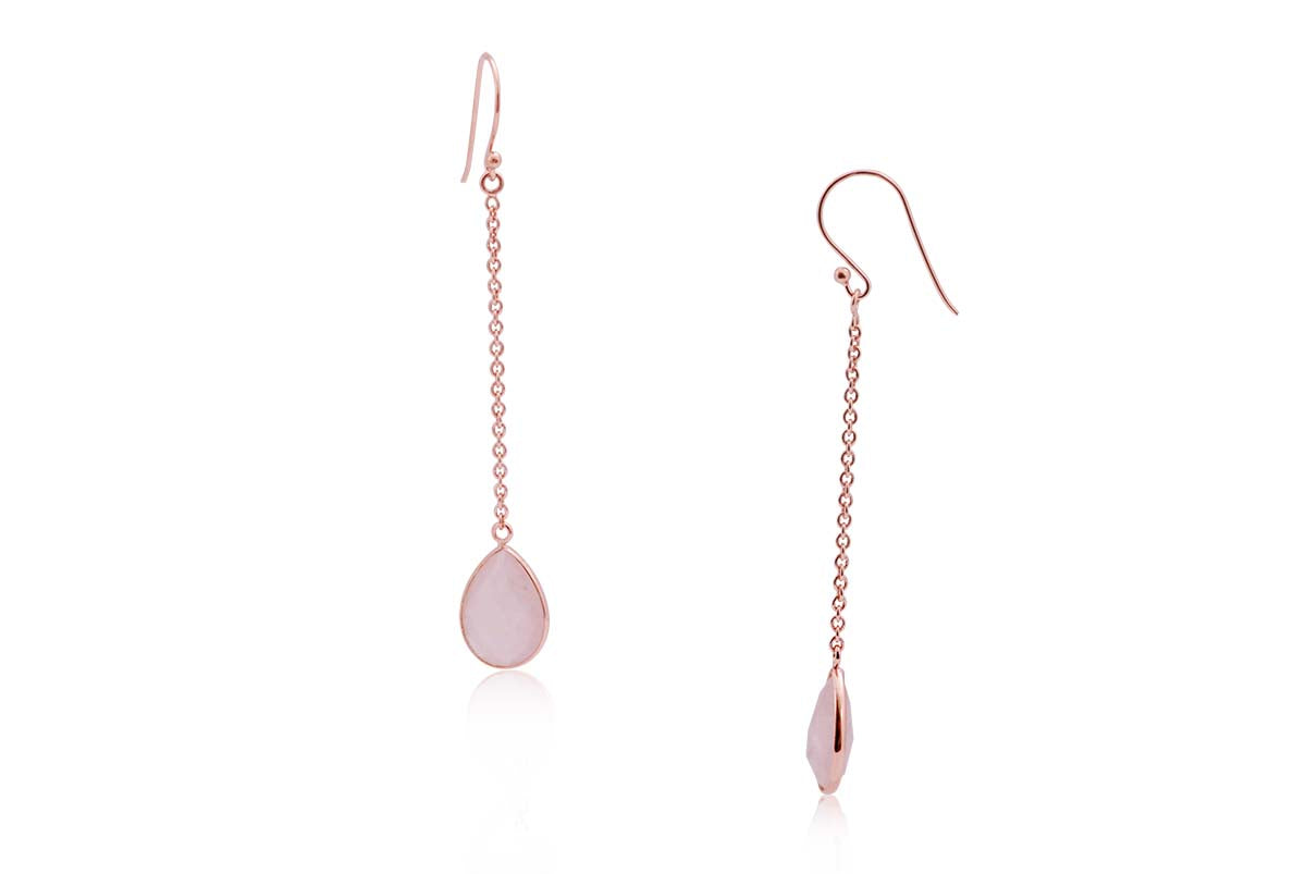 Aretes "CRISTAL" cuarzo rosa en plata 925 (31562)