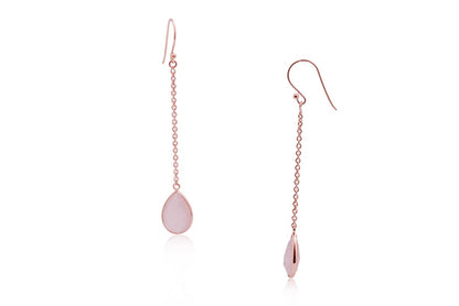 Aretes "CRISTAL" cuarzo rosa en plata 925 (31562)