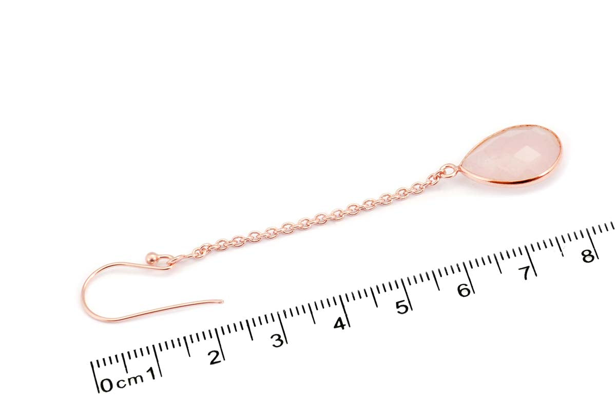 Aretes "CRISTAL" cuarzo rosa en plata 925 (31562)