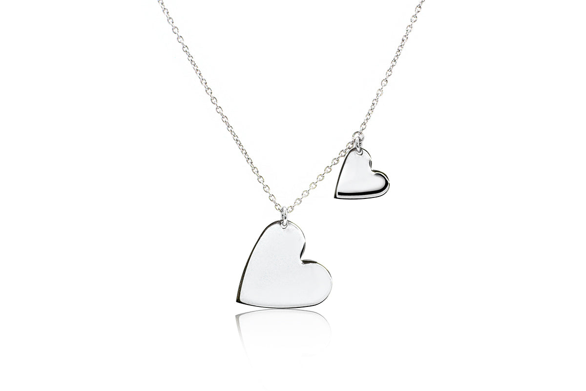 Gargantilla "Doble corazón" en plata .925 (36846)