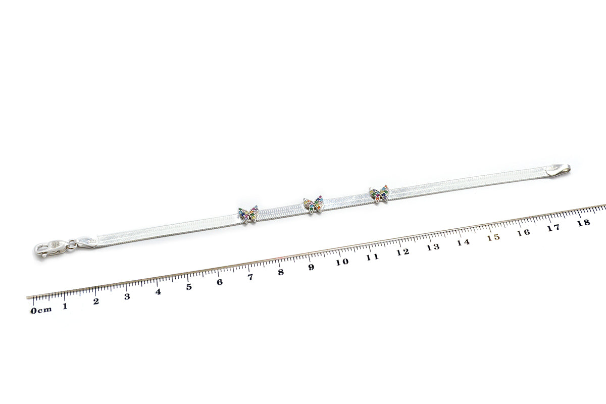 Pulsera "Mariposas" fabricada en plata .925 (36863)