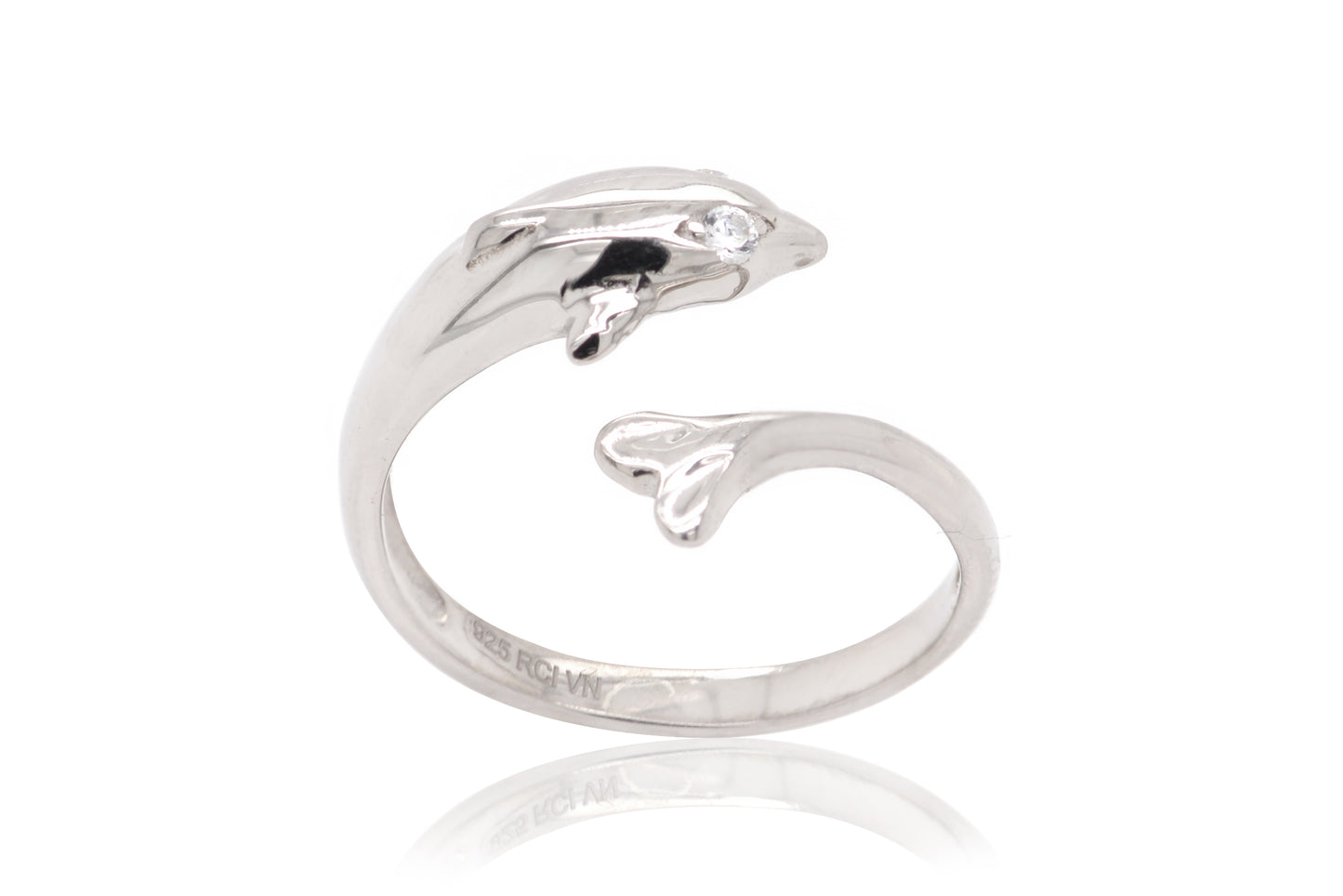 Anillo Pinky "DELFIN" en plata fina (37238)
