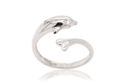 Anillo Pinky "DELFIN" en plata fina (37238)