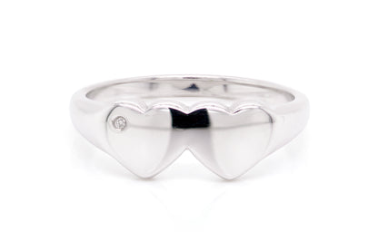 Anillo "DOUBLE HEART" en plata .925 (37247)