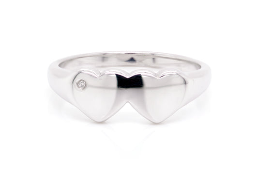 Anillo "DOUBLE HEART" en plata .925 (37247)