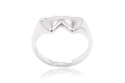 Anillo "DOUBLE HEART" en plata .925 (37247)