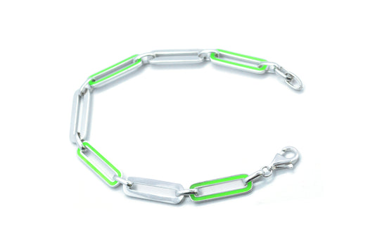 Pulsera esmalte verde en Plata .925 (37251)