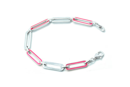 Pulsera esmalte rosa en Plata .925 (37252)