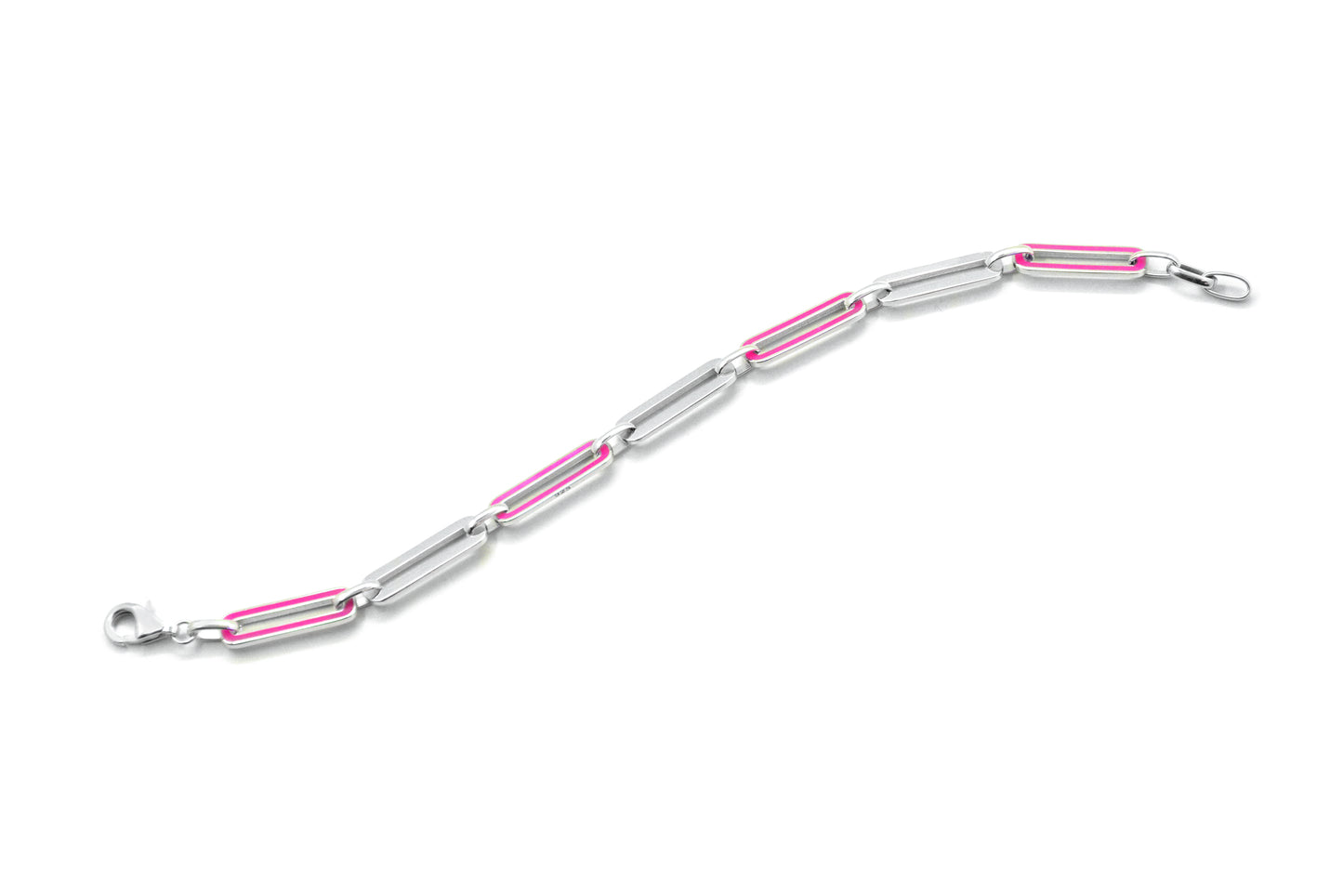 Pulsera esmalte rosa en Plata .925 (37252)