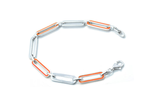 Pulsera esmalte naranja en Plata .925 (37253)