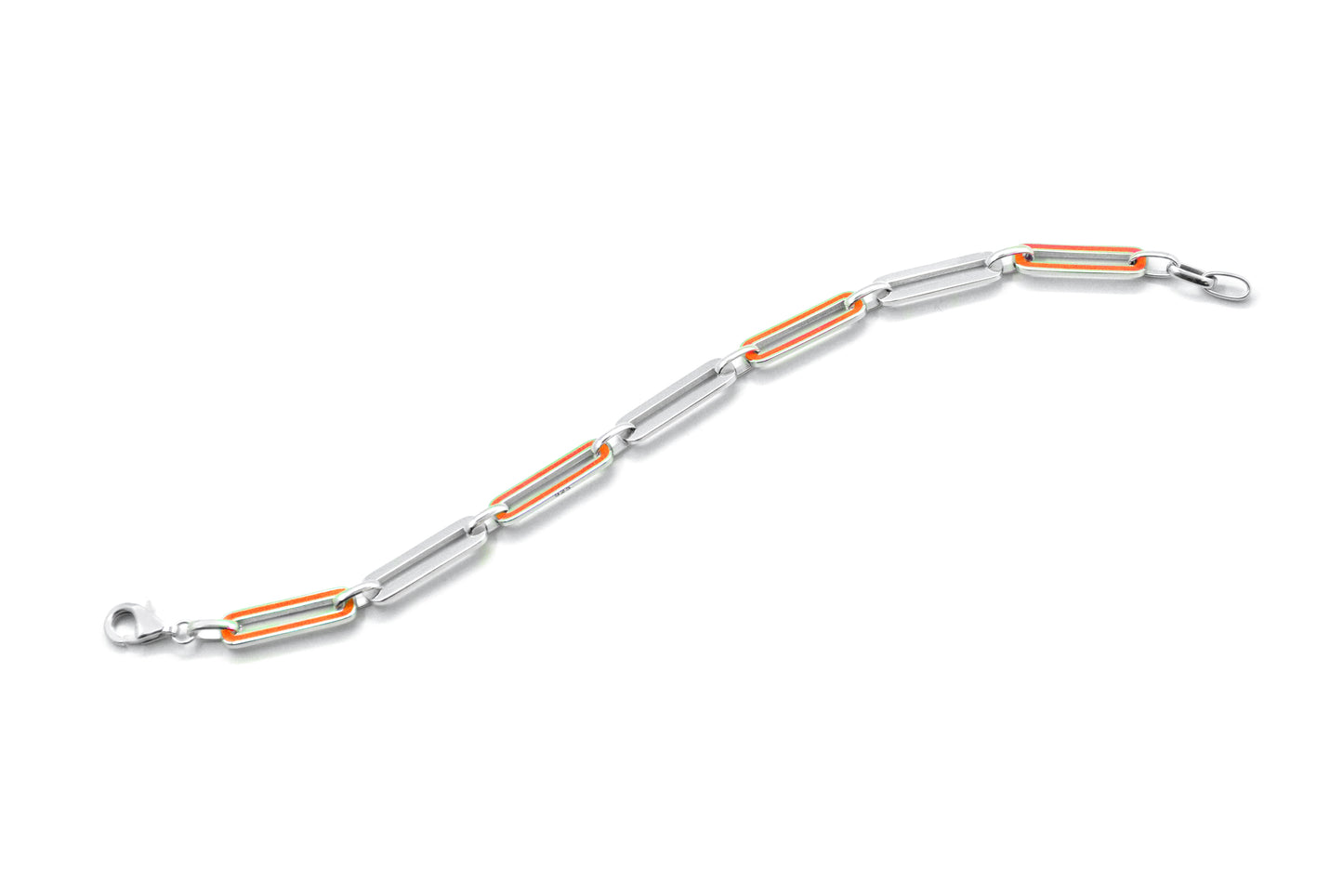 Pulsera esmalte naranja en Plata .925 (37253)