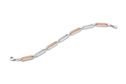 Pulsera esmalte naranja en Plata .925 (37253)