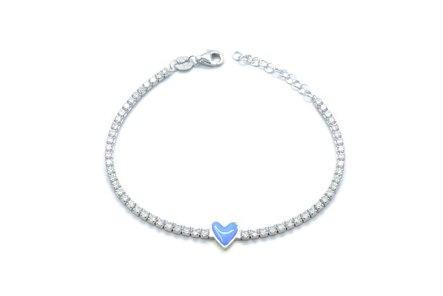 Pulsera corazón azul en Plata .925 (37254)