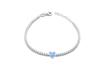 Pulsera corazón azul en Plata .925 (37254)