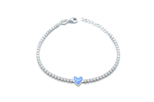 Pulsera corazón azul en Plata .925 (37254)