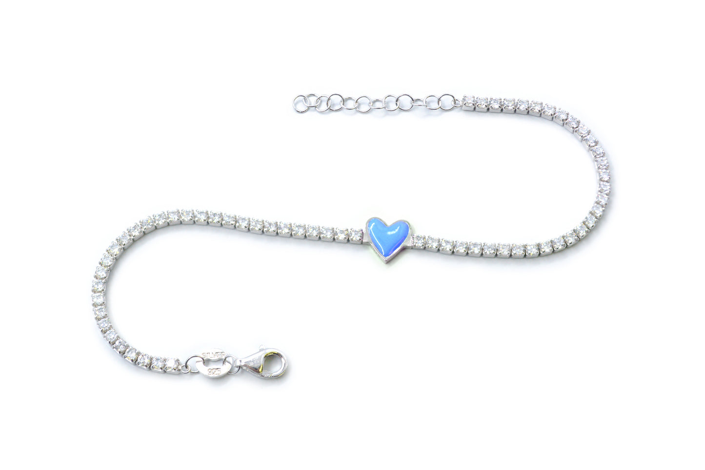 Pulsera corazón azul en Plata .925 (37254)