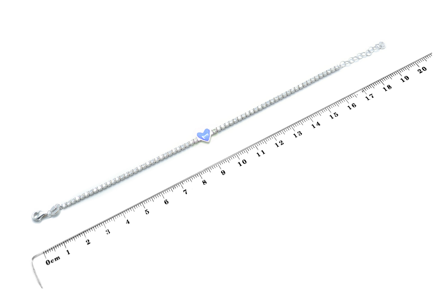 Pulsera corazón azul en Plata .925 (37254)