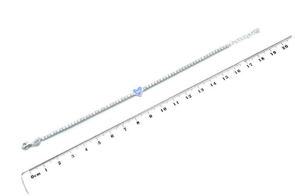 Pulsera corazón azul en Plata .925 (37254)