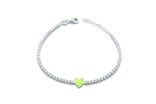 Pulsera corazón verde en Plata .925 (37256)