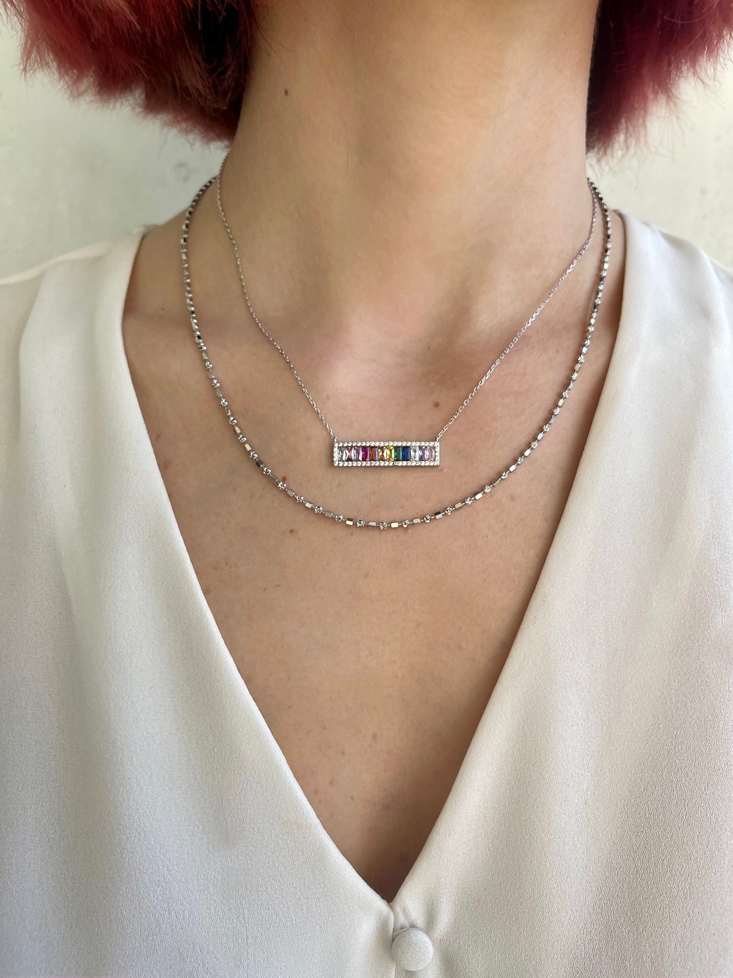 Gargantilla Rainbow en plata .925 (36862)