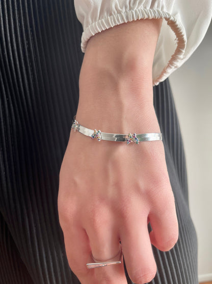 Pulsera "Mariposas" fabricada en plata .925 (36863)