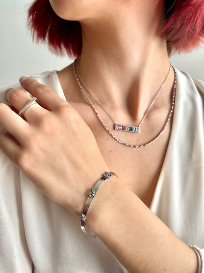Gargantilla Rainbow en plata .925 (36862)