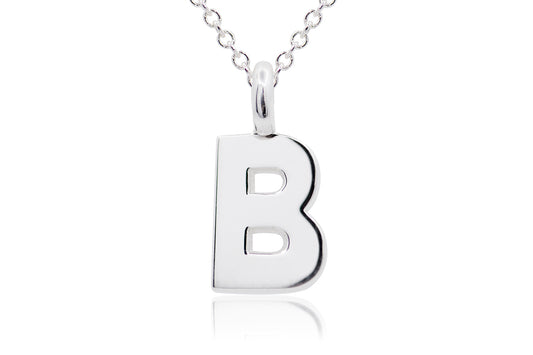 Gargantilla con Dije letra "B" en Plata .925 (M35632)