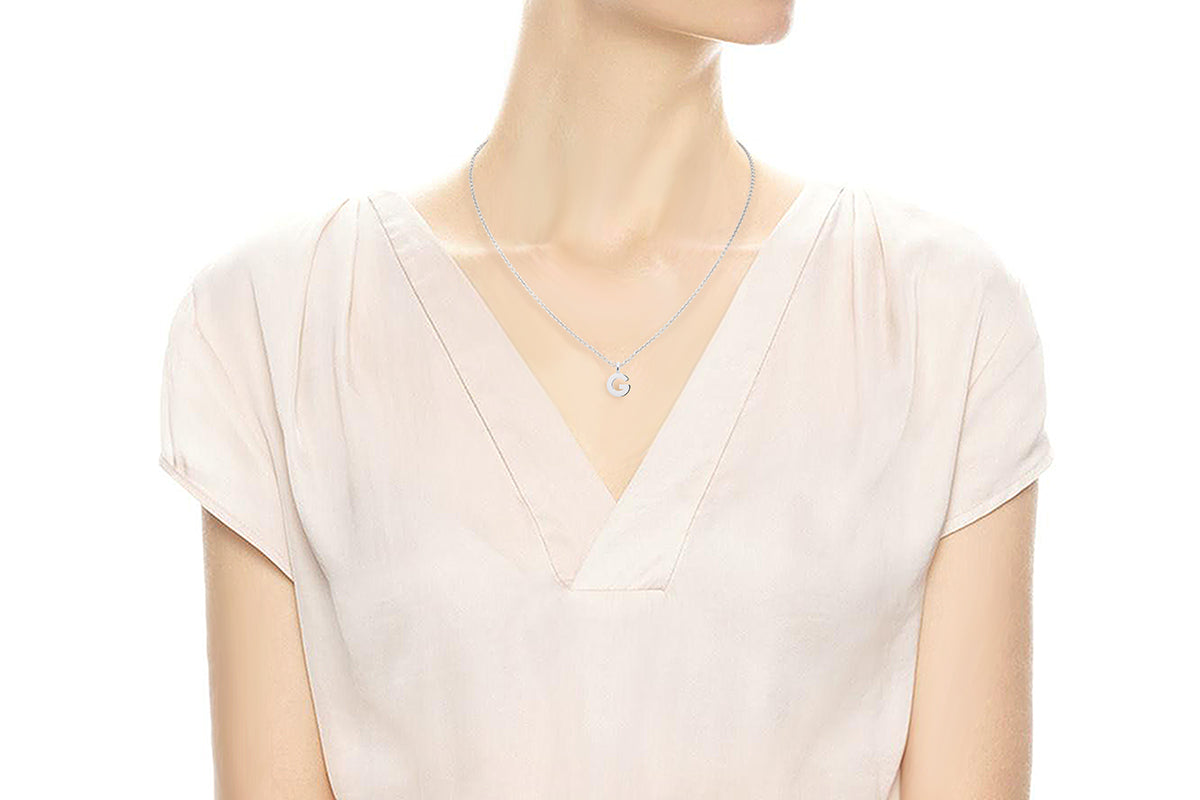 Gargantilla con Dije letra "G" en Plata .925 (M35636)