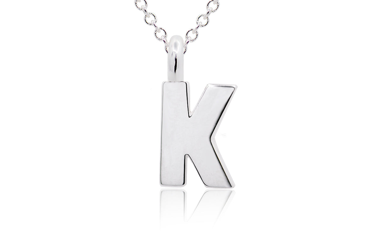Gargantilla con Dije letra "K" en Plata .925 (M35637)