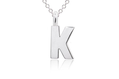 Gargantilla con Dije letra "K" en Plata .925 (M35637)
