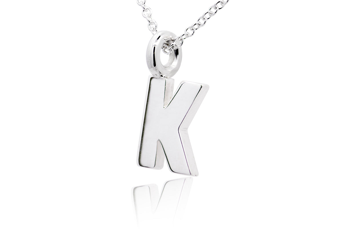 Gargantilla con Dije letra "K" en Plata .925 (M35637)
