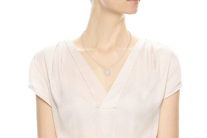 Gargantilla con Dije letra "K" en Plata .925 (M35637)