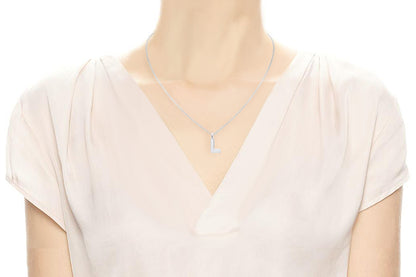 Gargantilla con Dije letra "L" en Plata .925 (M35638)