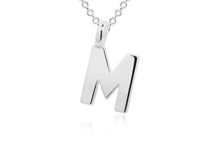 Gargantilla con Dije letra "M" en Plata .925 (M35639)