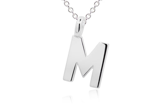 Gargantilla con Dije letra "M" en Plata .925 (M35639)